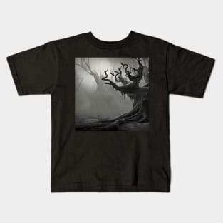 Eerie forest with ominous trees Kids T-Shirt